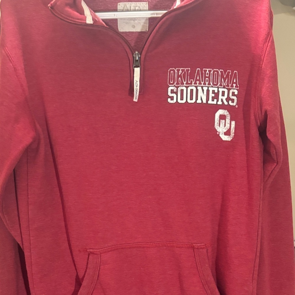 Oklahoma Sooners Red Alta Garcia Quarter-Zip Sweatshirt - Picture 4 of 7